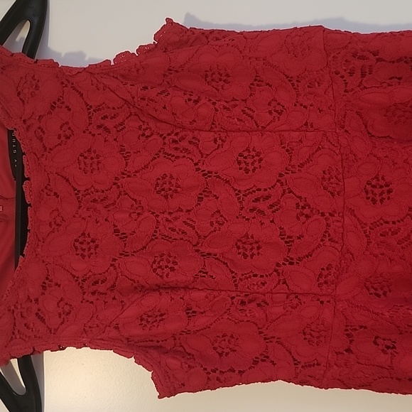 City Studio Red Lace Sleeveless Dress - Picture 4 of 8